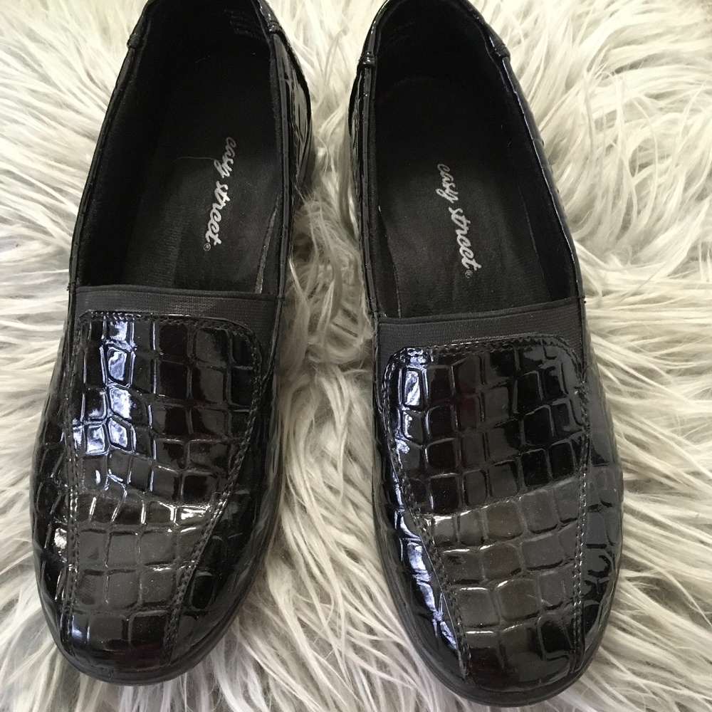 Black Wedge Loafers